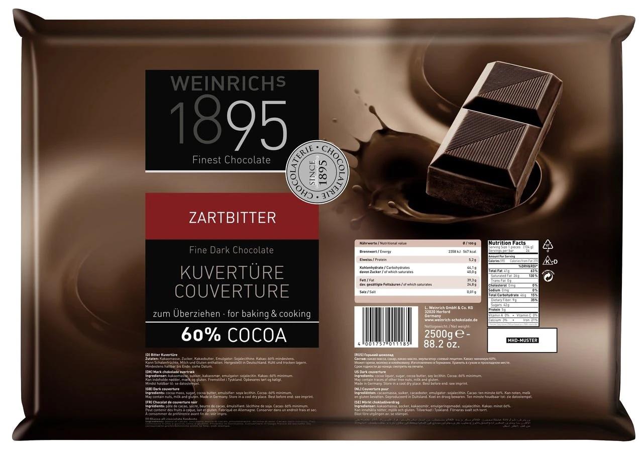 Weinrich Kuvertüre Edelbitter 70% Kakaogehalt (2,5 Kg) 6 Weinrich Kuvertüre Edelbitter 70% Kakaogehalt (2,5 Kg) – Bild 4