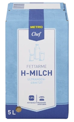 METRO Chef Fettarme H-Milch 1,5 % Fett (5 L)