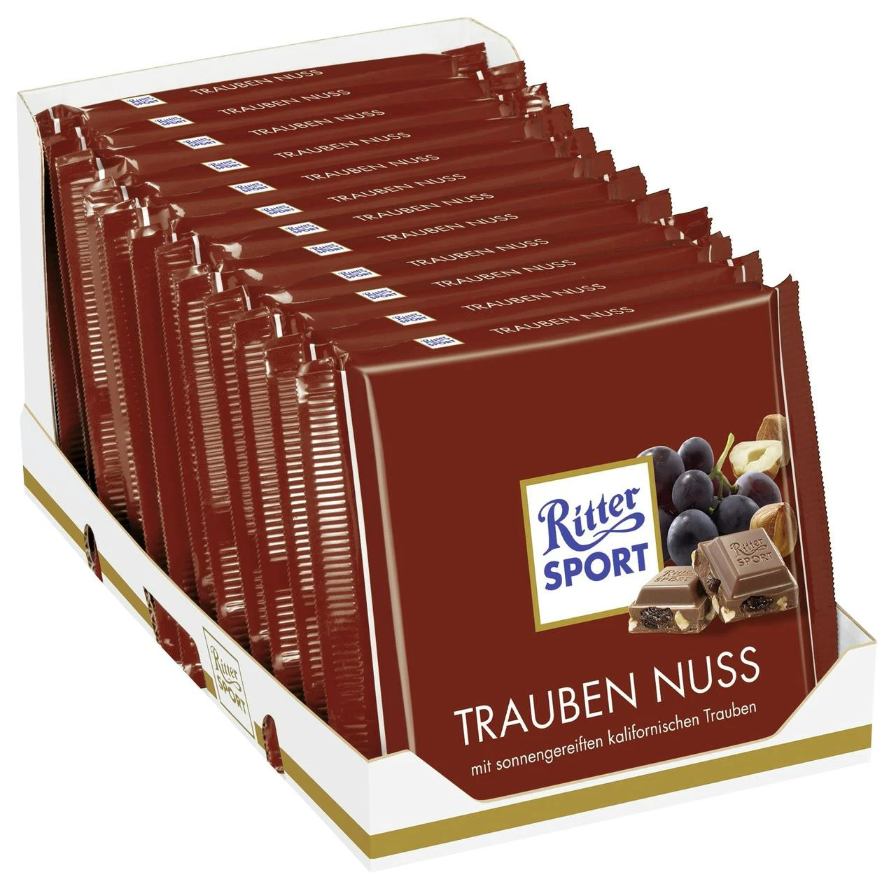 Ritter Sport Tafelschokolade Trauben Nuss 12 X 100 G (1,2 Kg)